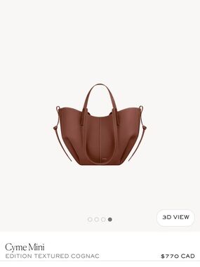 Polene Cyme Mini Tote in Cognac